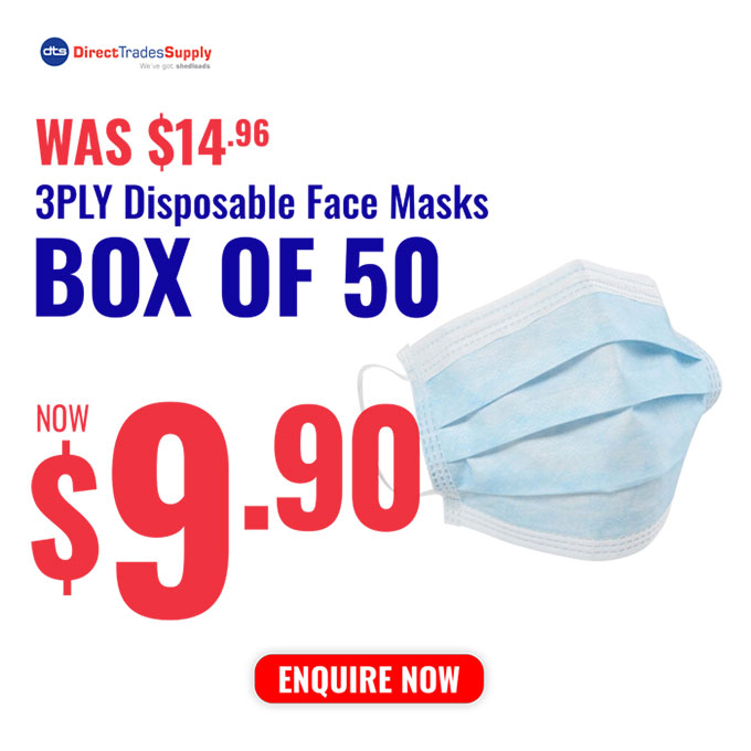 3 ply disposable face masks box of 50 now just $9.90